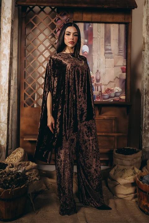 Wide-Leg Velvet Pants