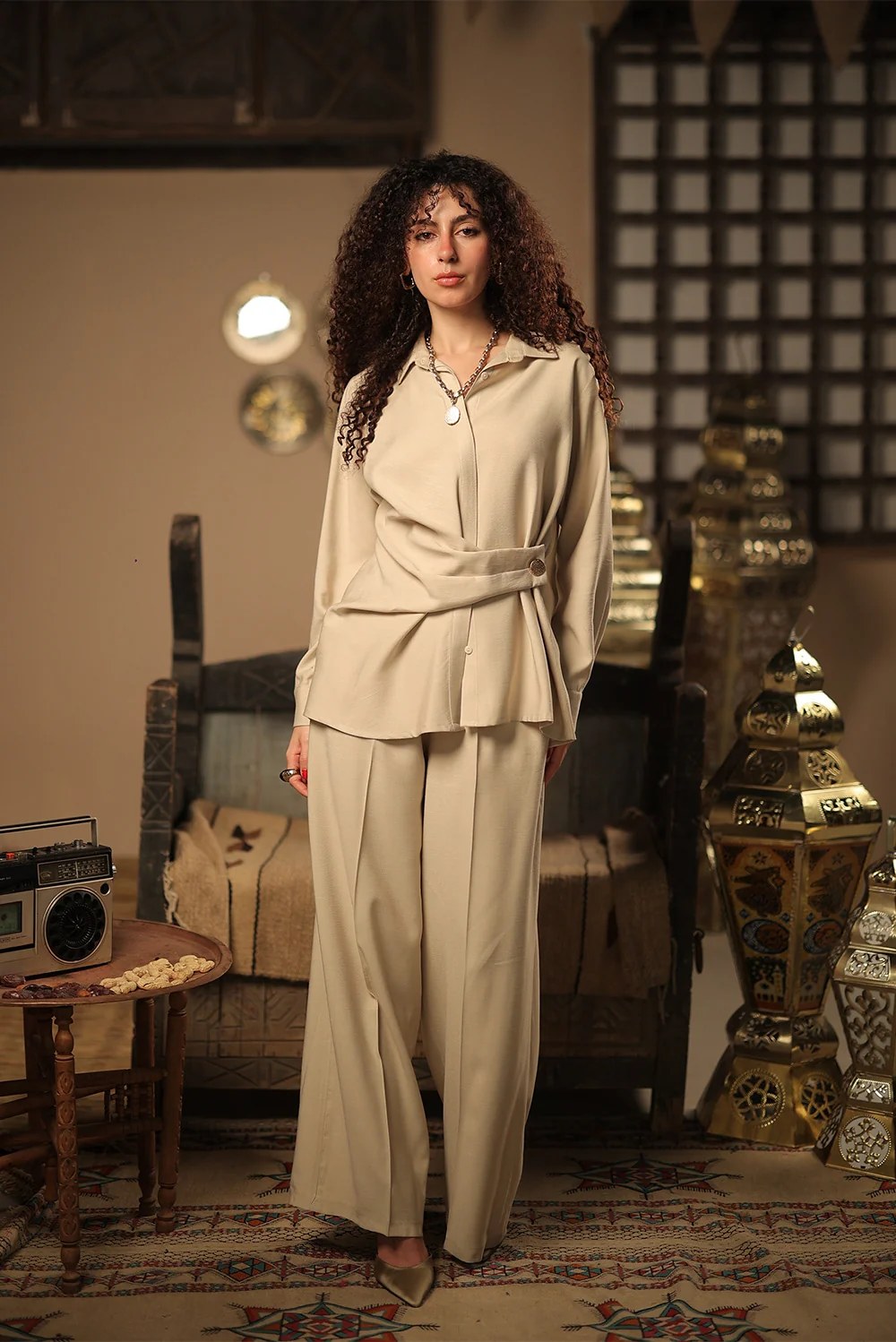 Draped Linen Shirt