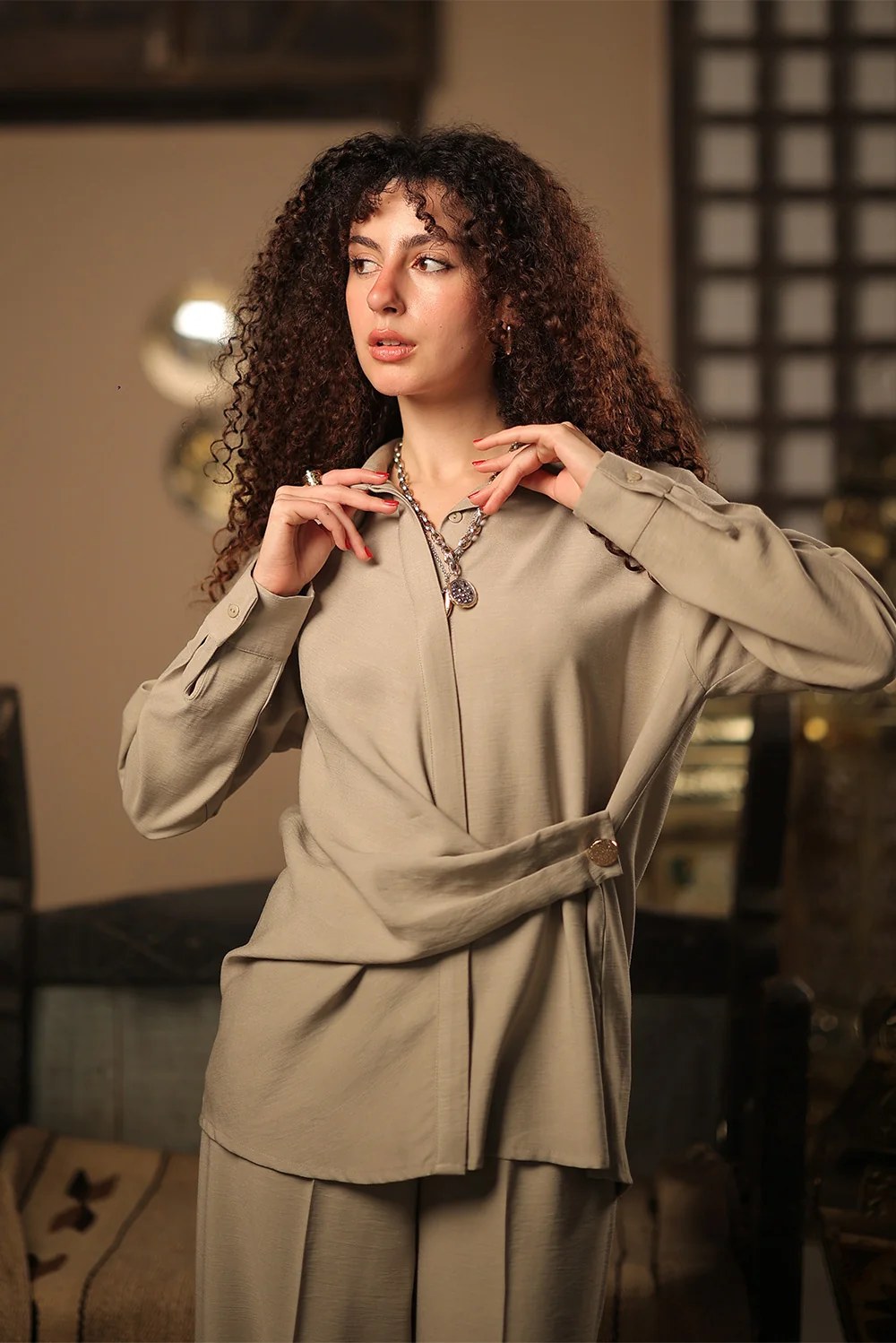 Draped Linen Shirt