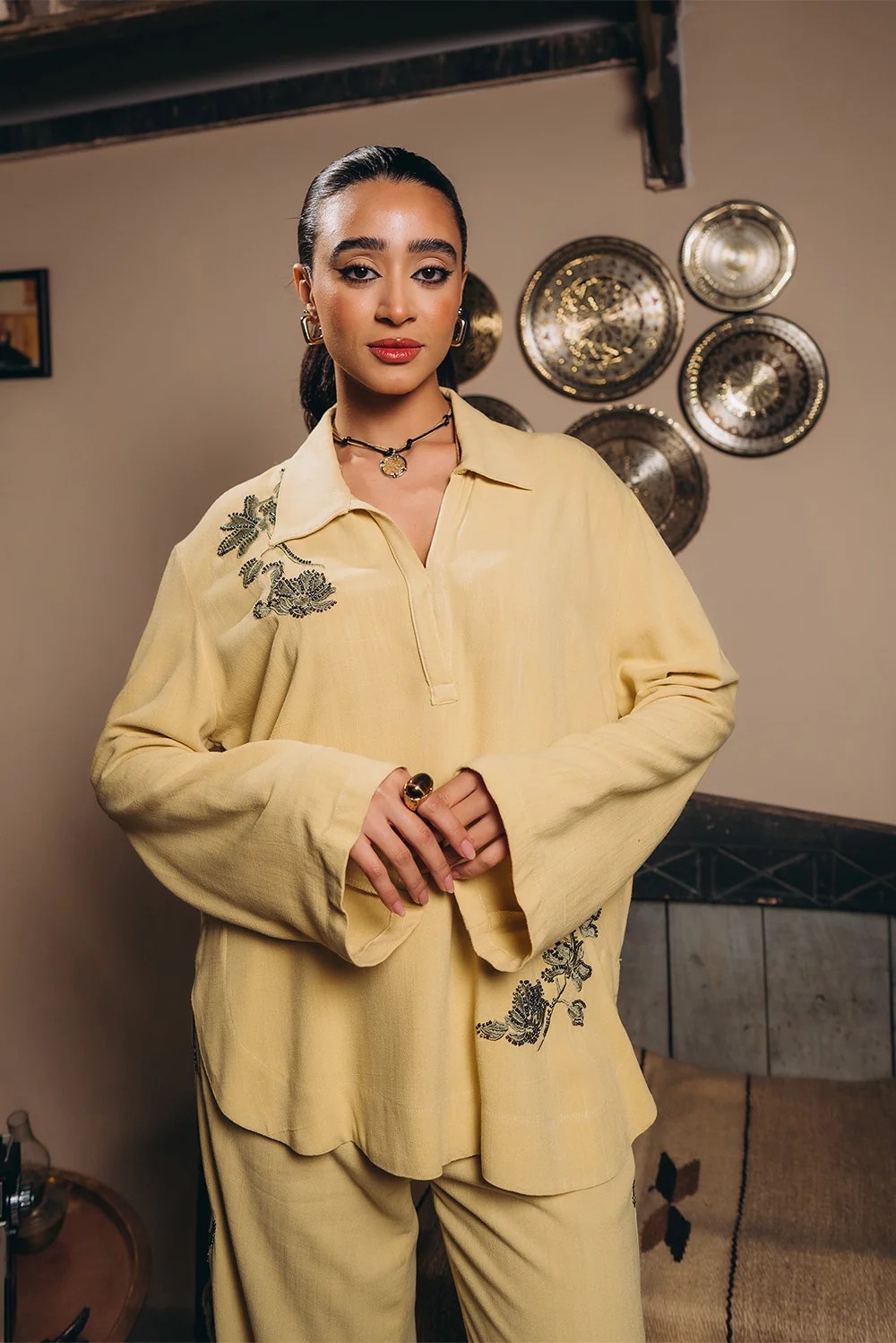 Sequined Linen Shirt