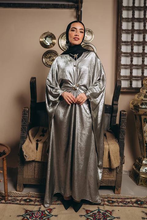 Metallic Kaftan Dress