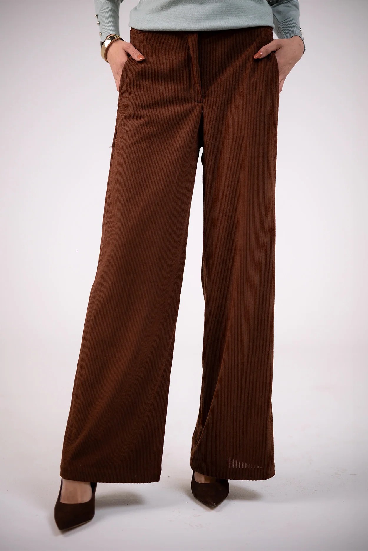 Corduroy Wide-Leg Pants
