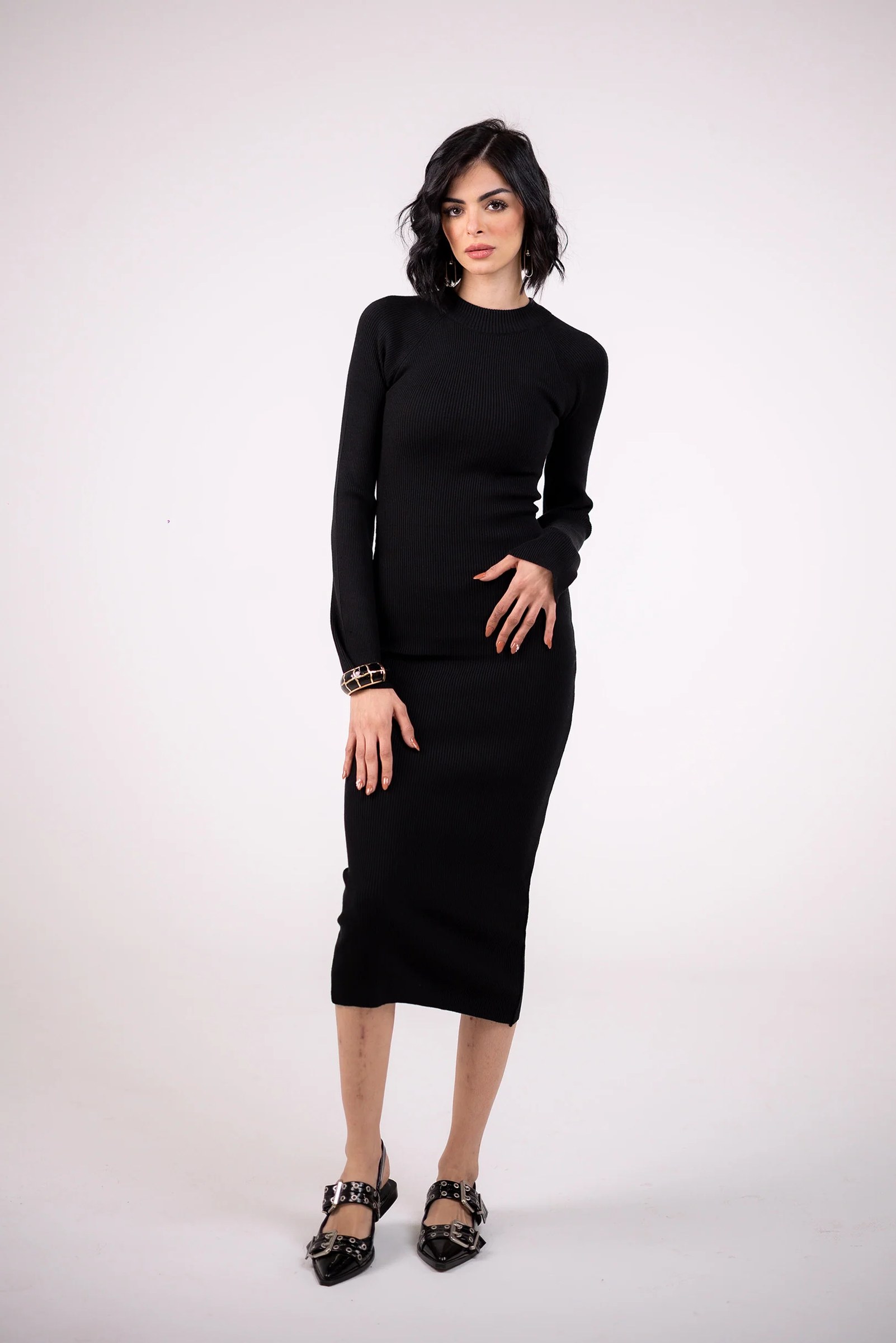 Ribbed Midi Dress