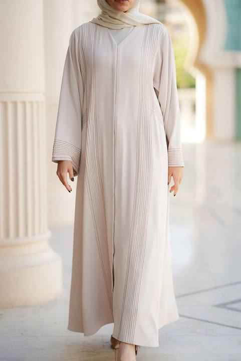 Ivory Flowy Abaya