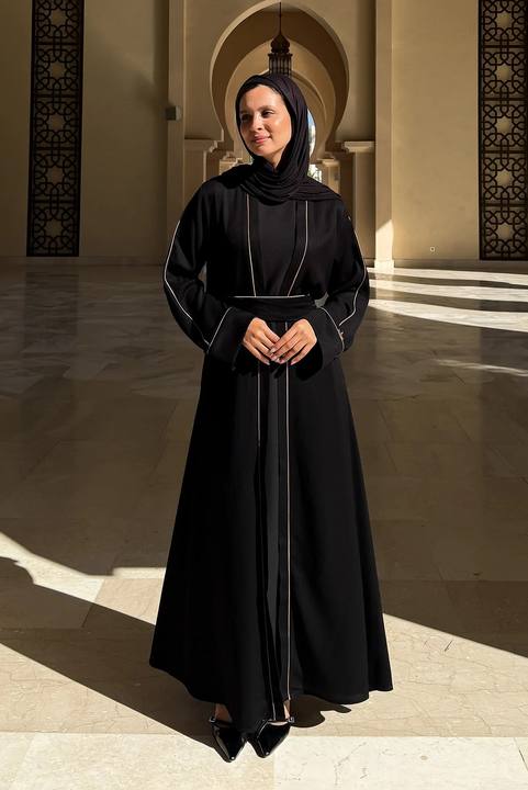 Textured Belted Abaya