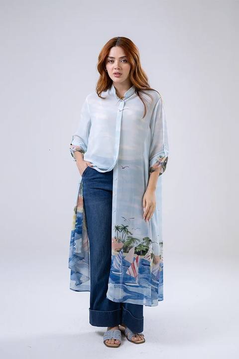 Chiffon shirt dress