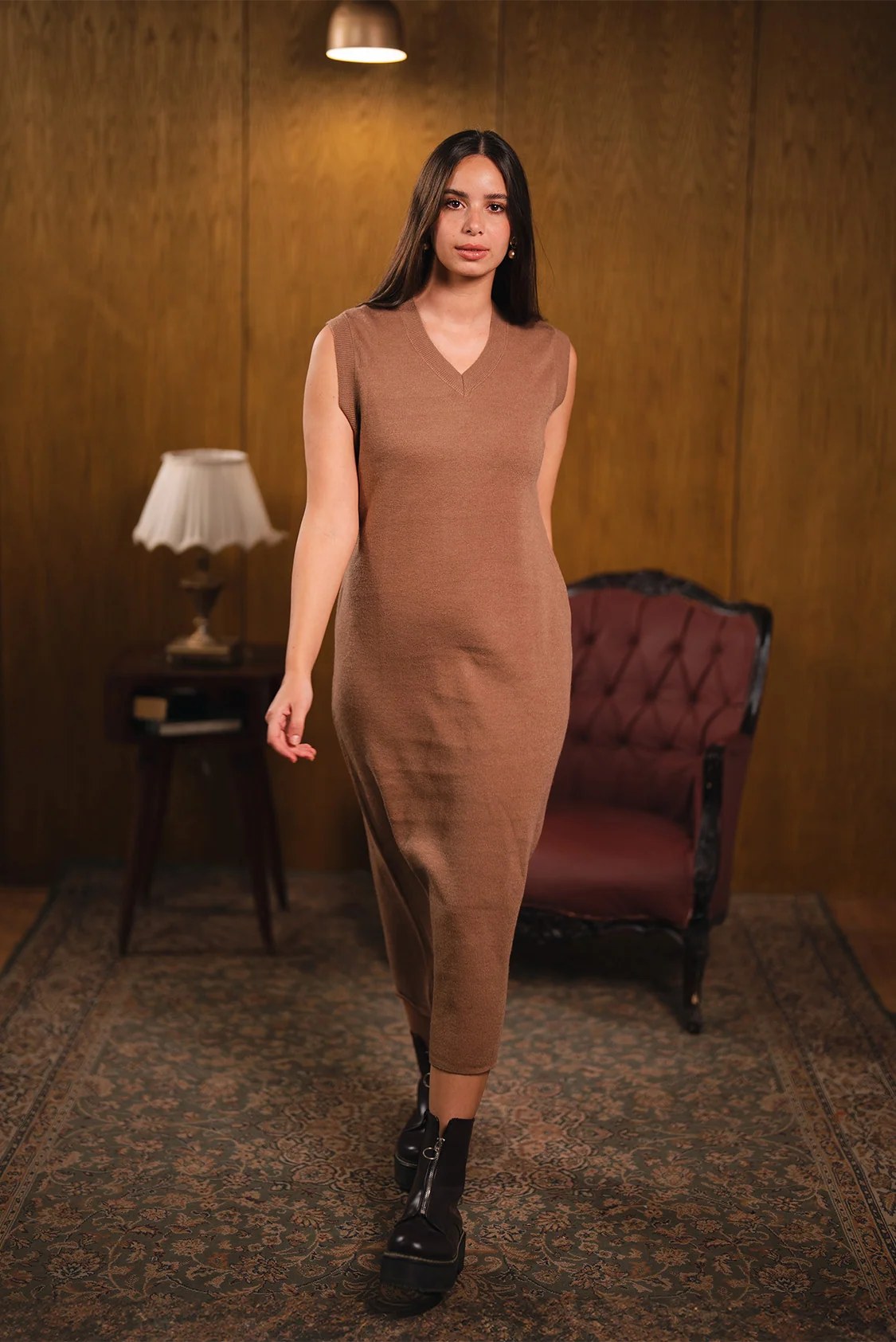 Sleeveless Knit Midi Dress