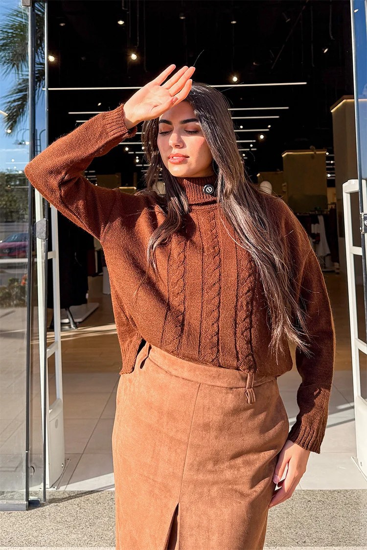 High Neck Knit Sweater