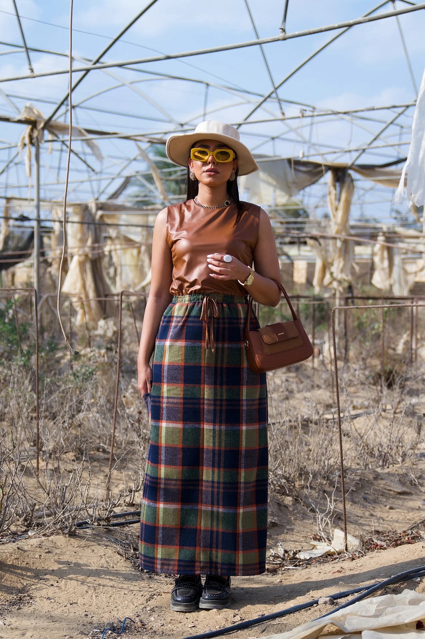 Check Print Dress