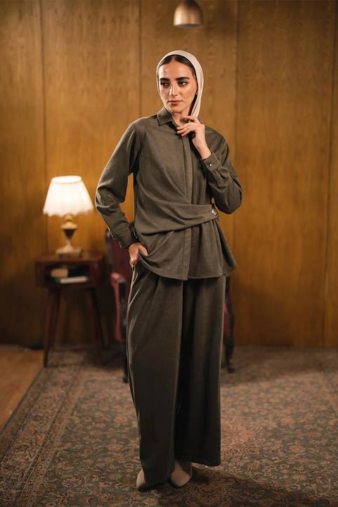 Wide-Leg Suede Trousers
