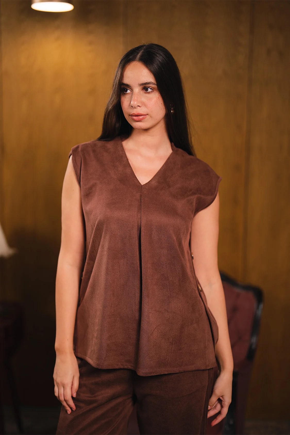 Sleeveless V-Neck Top
