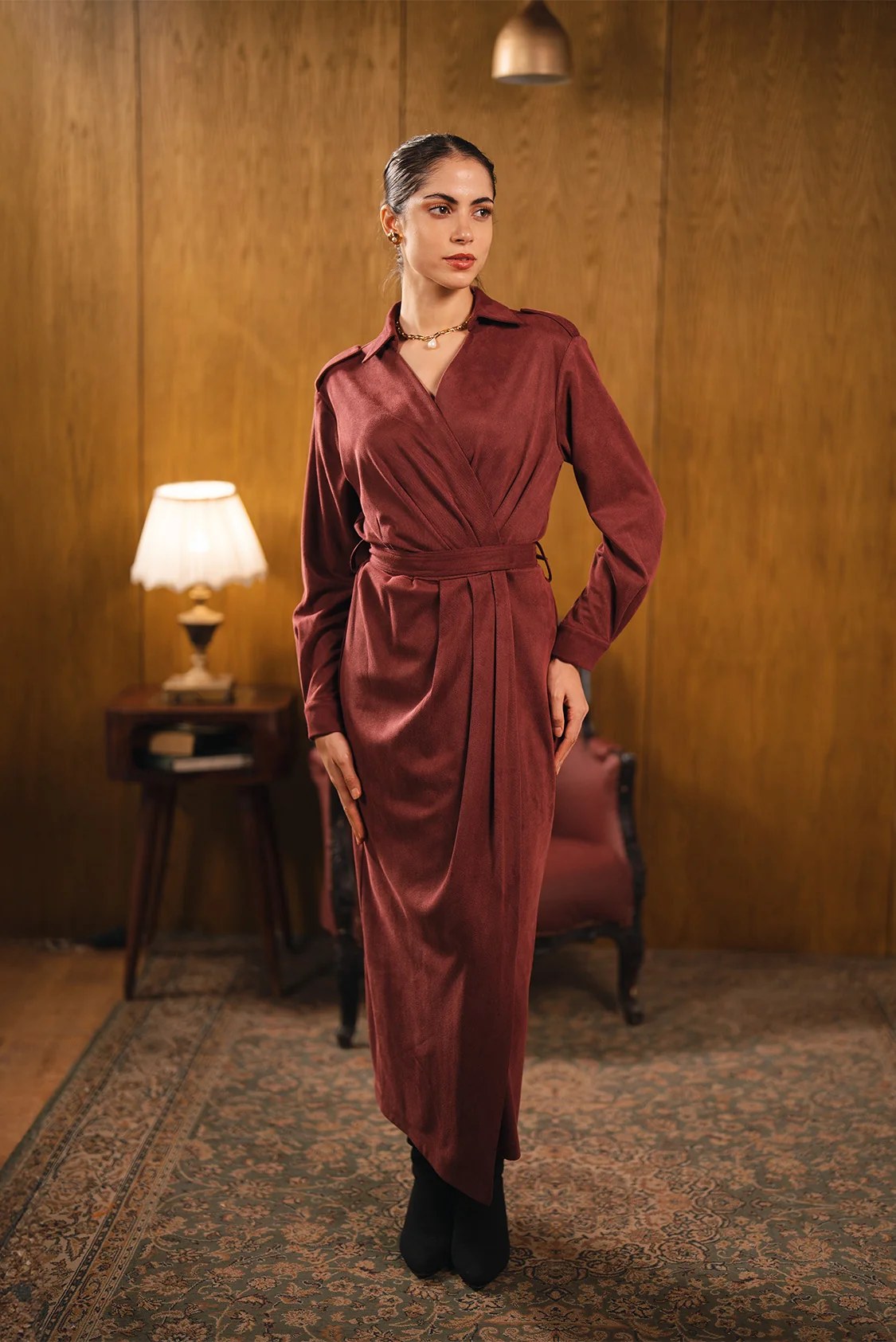 Wrap Style Long Dress
