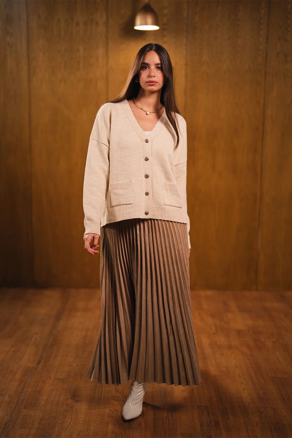 Pleated Maxi Skirt