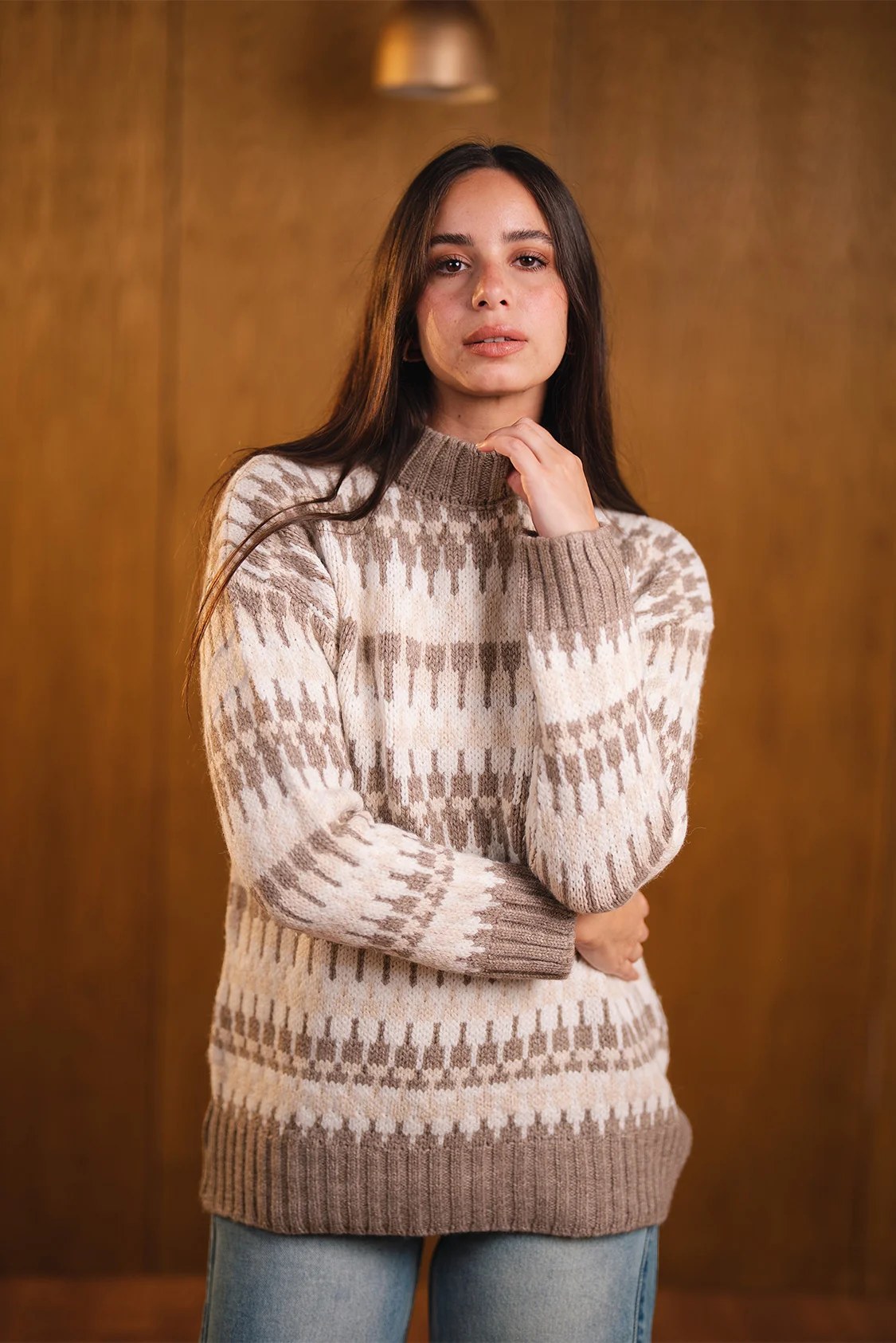 Cozy Patterned Knit Sweater