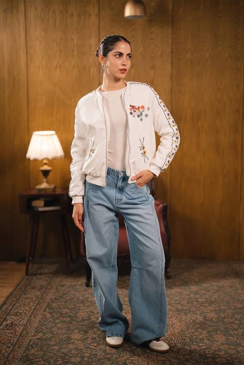 Embroidered Zip Jacket