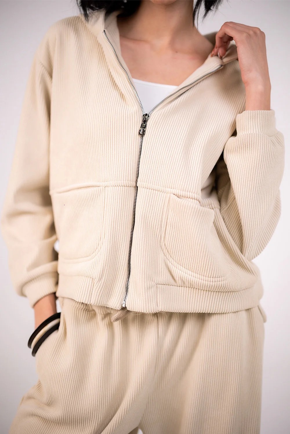 Textured Zip Hoodie