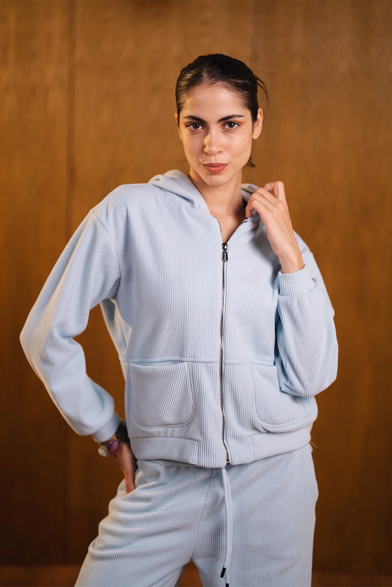 Textured Zip Hoodie