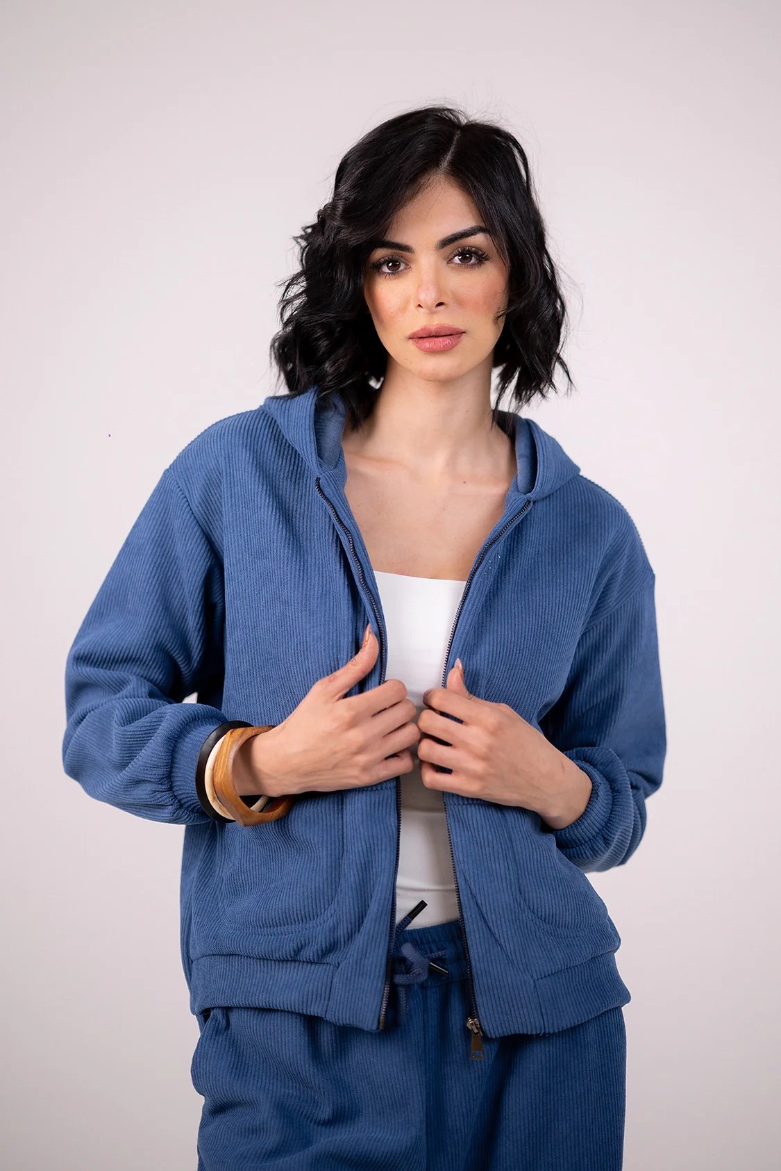 Textured Zip Hoodie