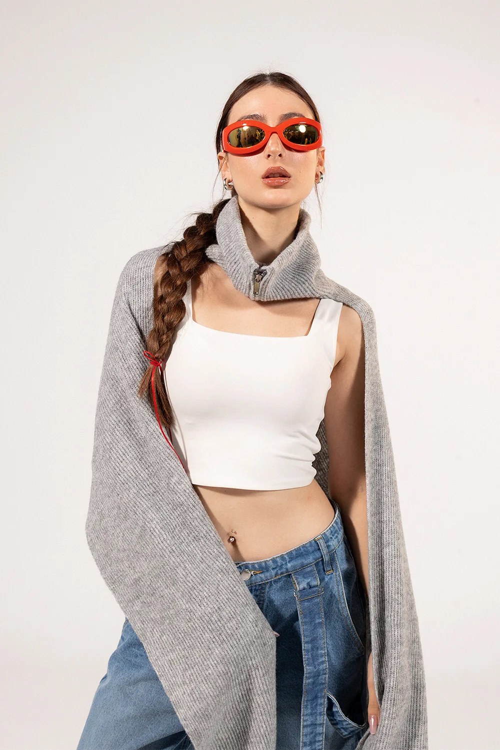 Knit Zipper Shawl