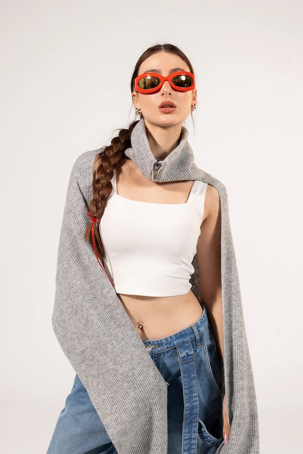 Knit Zipper Shawl