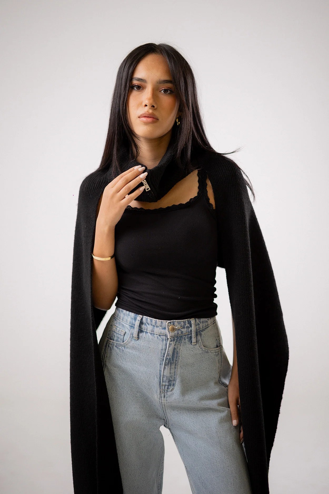Knit Zipper Shawl