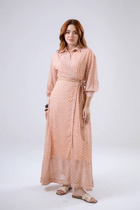 Polka Dot Wrap Maxi Dress