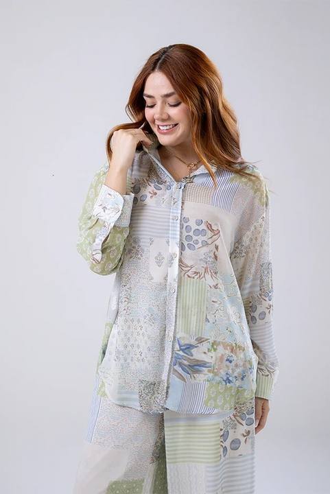 Patchwork Print Shirt
