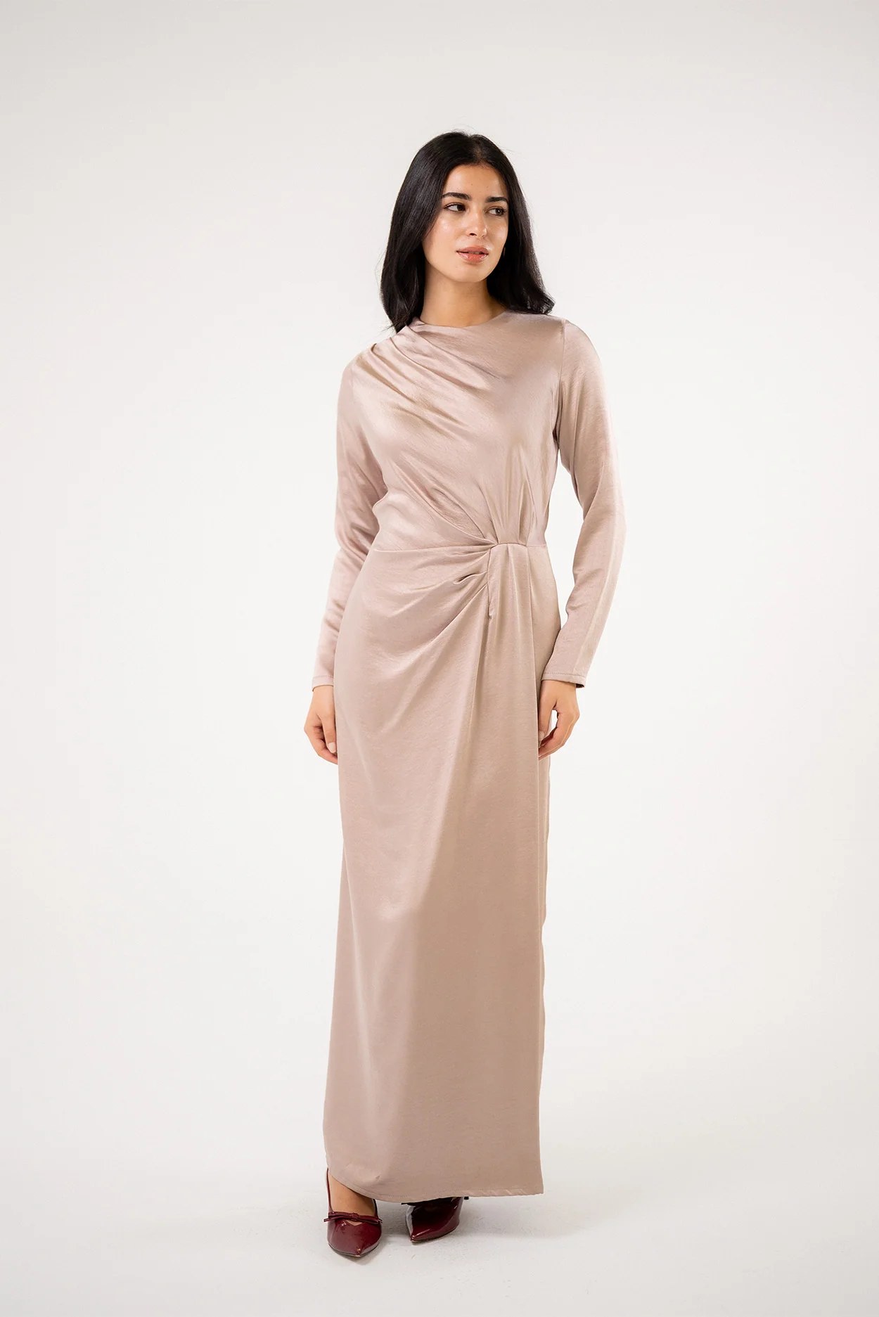 Satin Twist Maxi Dress