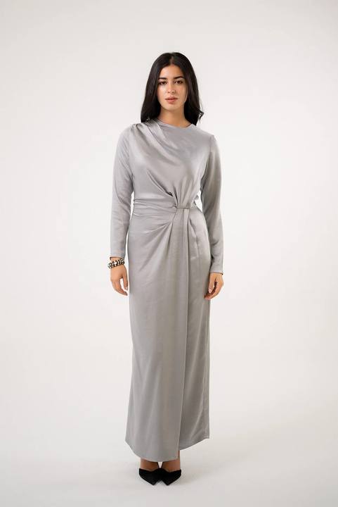 Satin Twist Maxi Dress