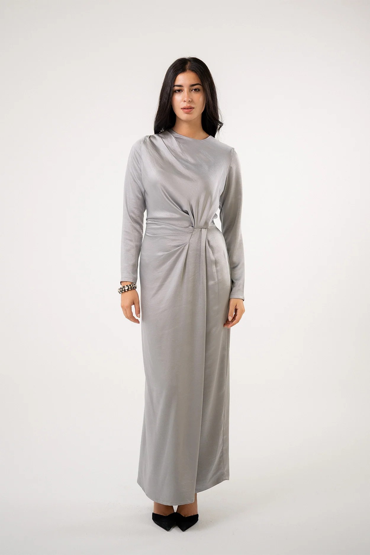 Satin Twist Maxi Dress