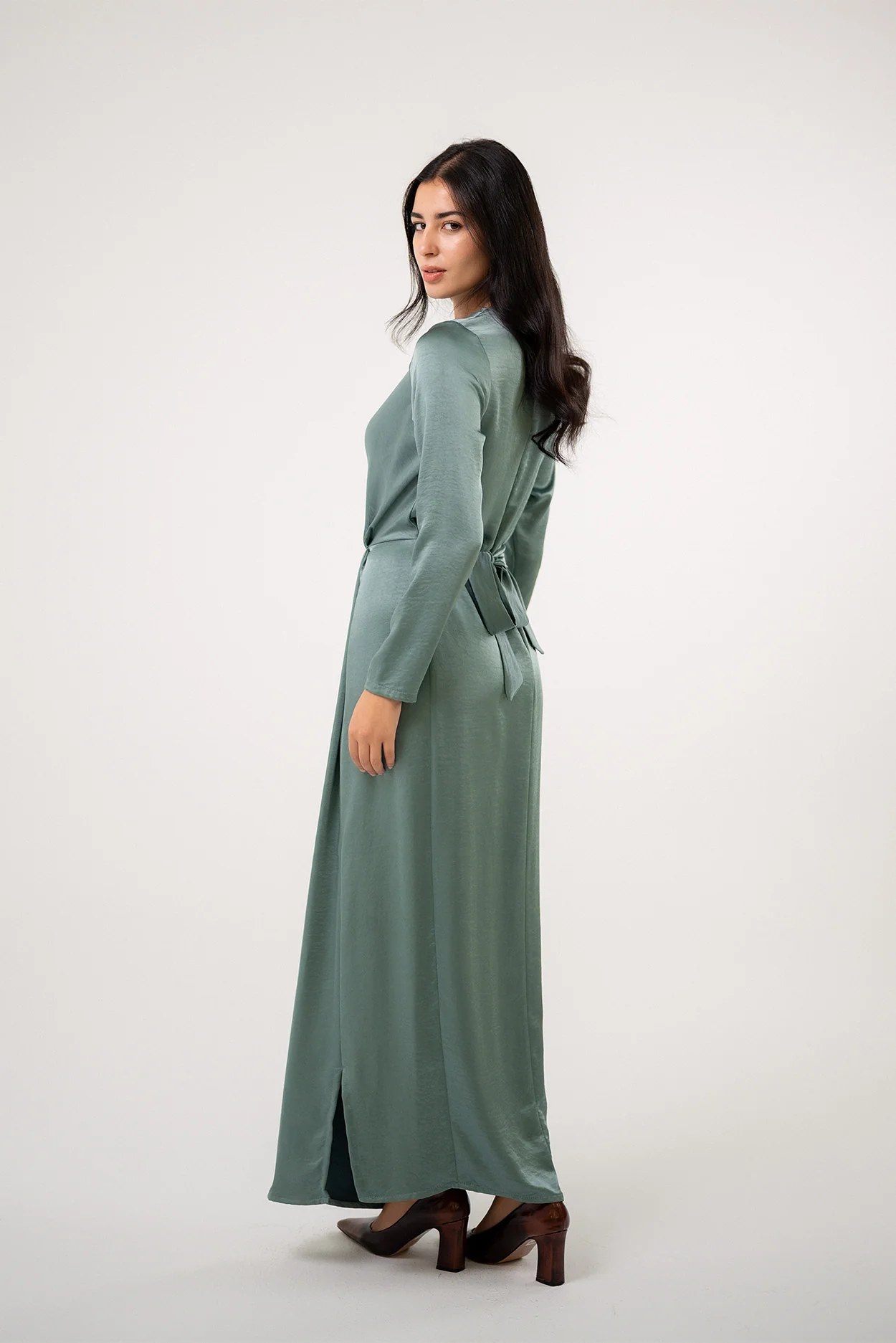 Satin Twist Maxi Dress