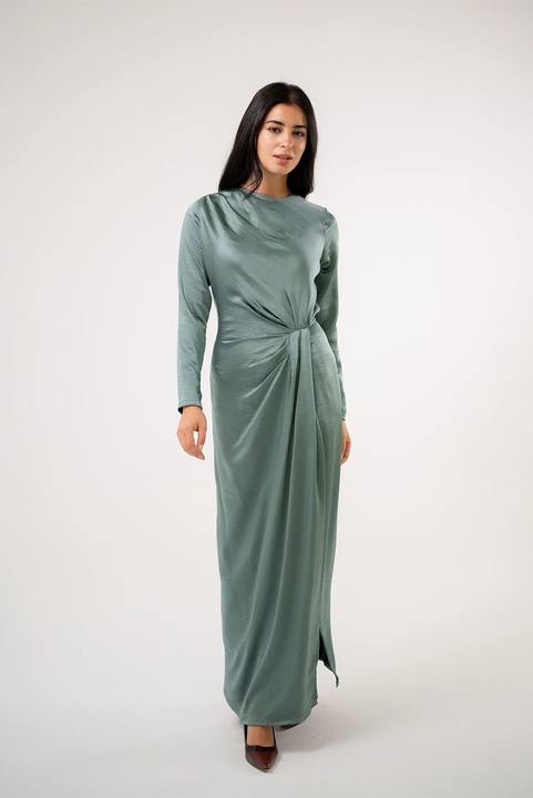 Satin Twist Maxi Dress
