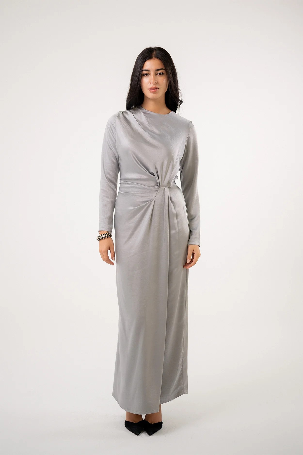 Satin Twist Maxi Dress