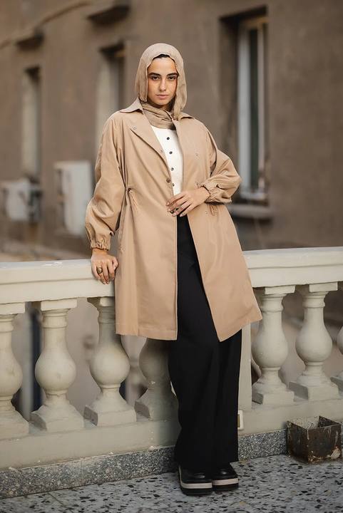 Drawstring Trench Coat