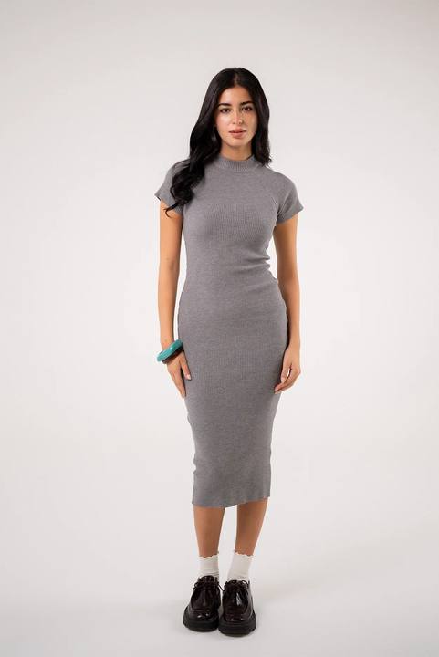 Ribbed Knit Midi Dress