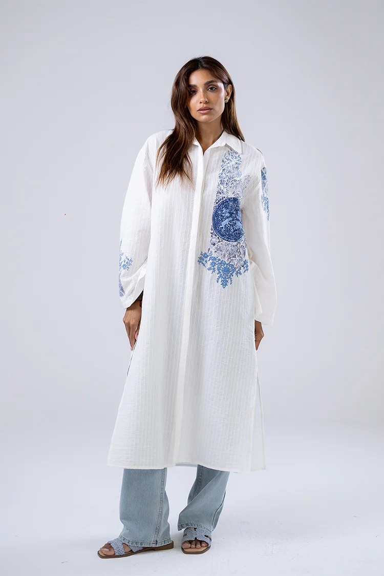 Embroidered Longline Cardigan