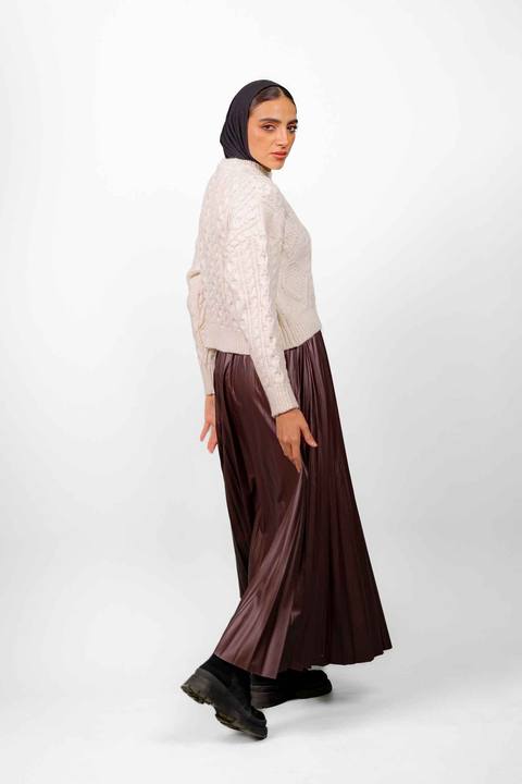 Leather Pleated Skirt