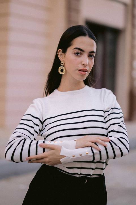 Striped Knit Top