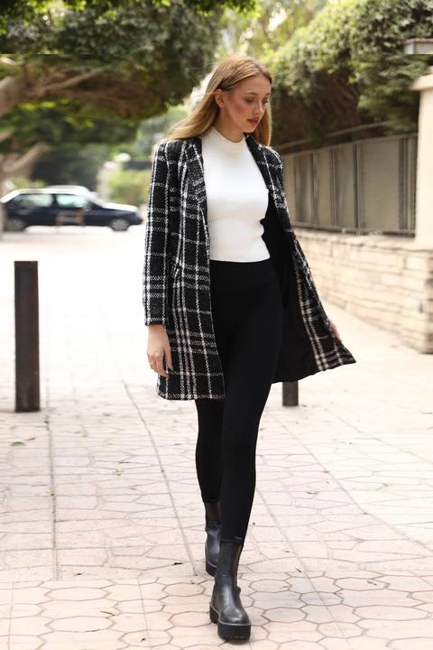 Check Woollen Coat