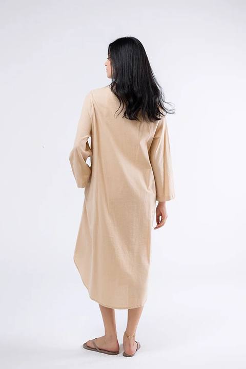 Beige Palm Shirtdress