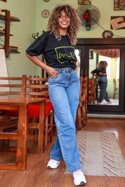 Straight Denim Pants