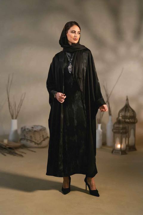 Open silk Abaya