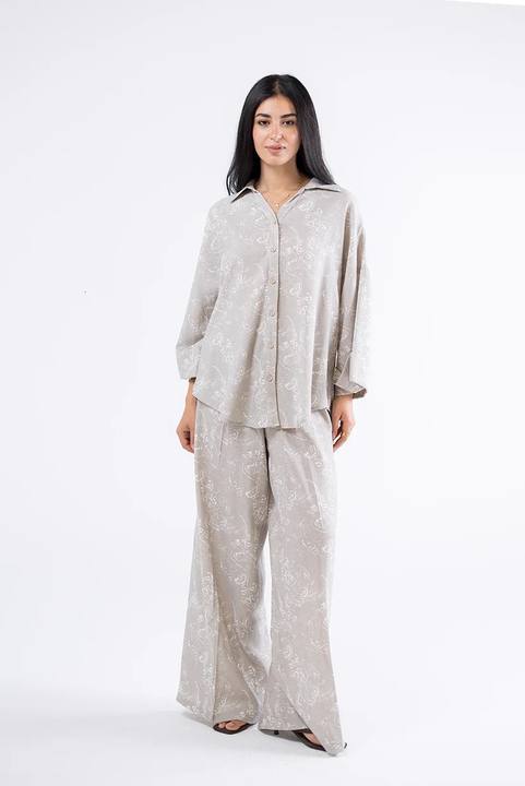 Paisley Print Wide-Leg Pants