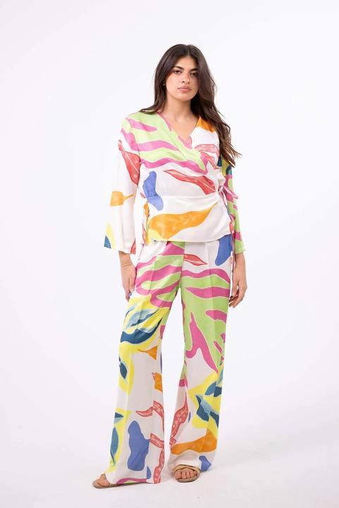 Printed Satin Pants