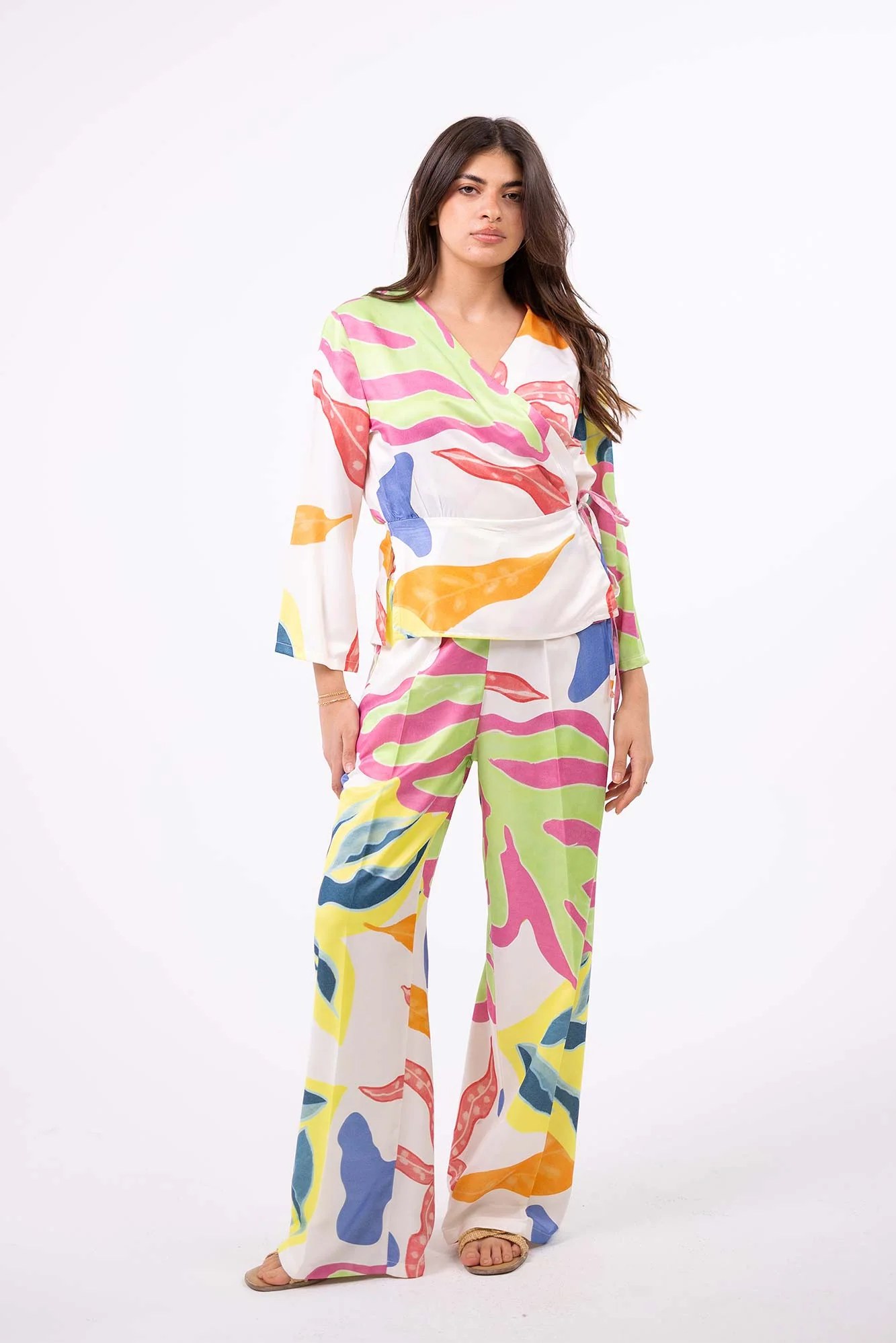 Printed Satin Pants