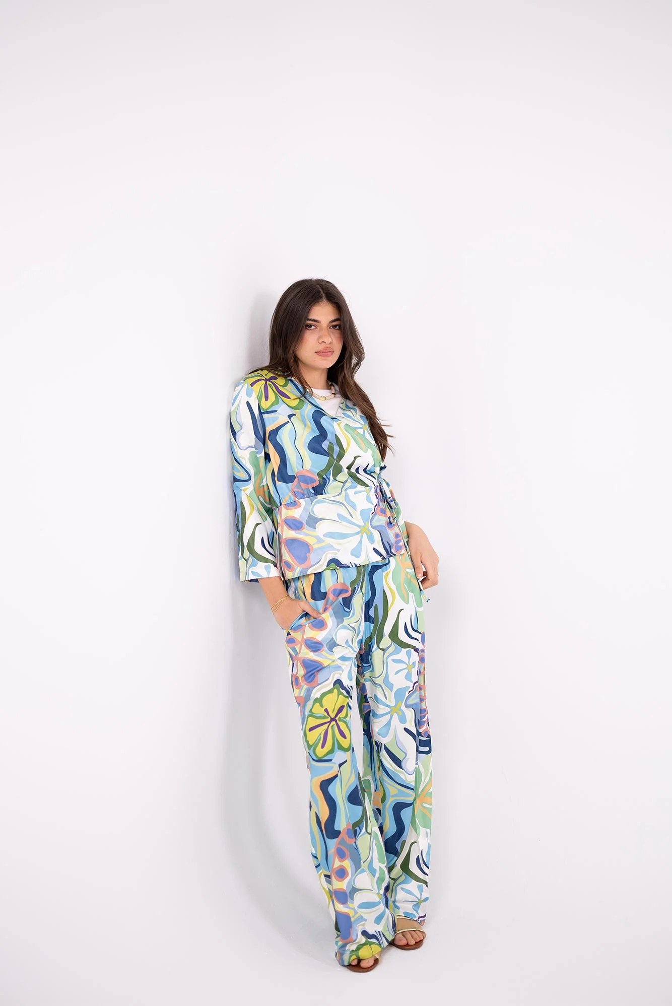 Printed Satin Pants