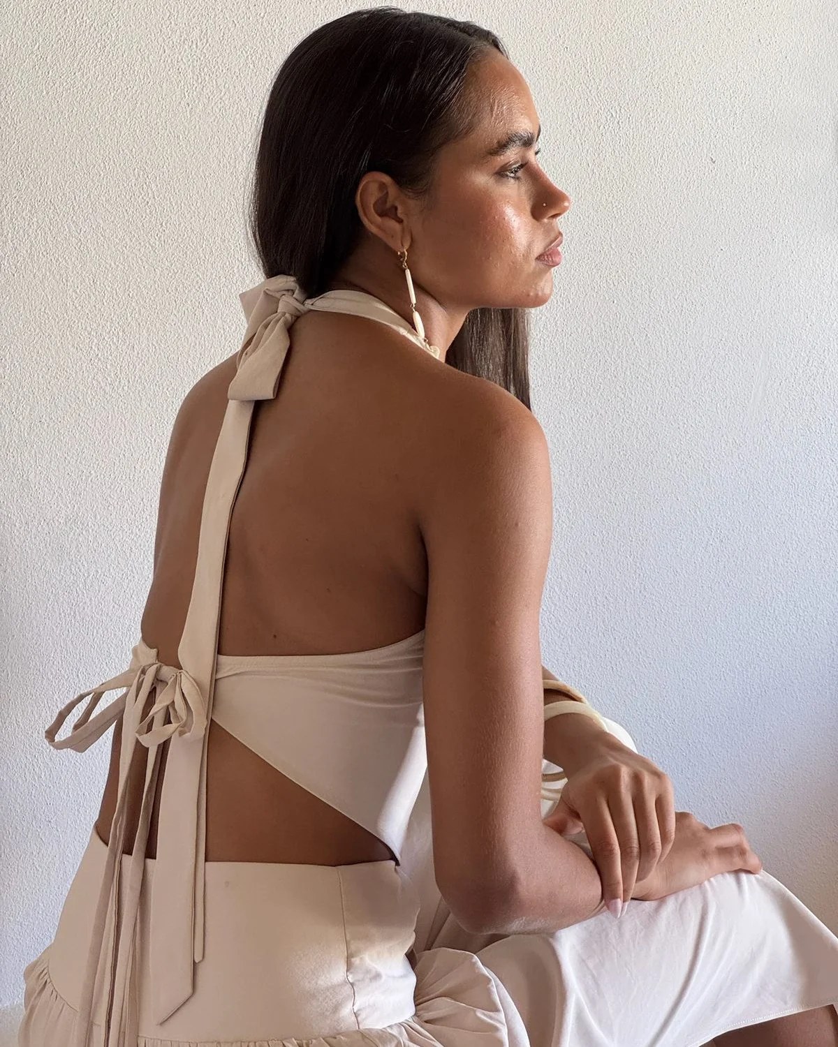 Soft Escape Backless Top - Coconut
