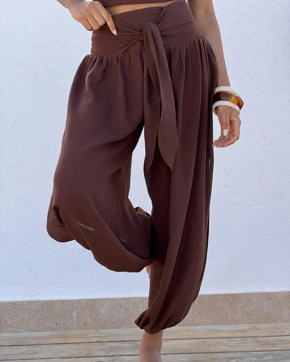 Soft Escape Linen Pants - Cocoa