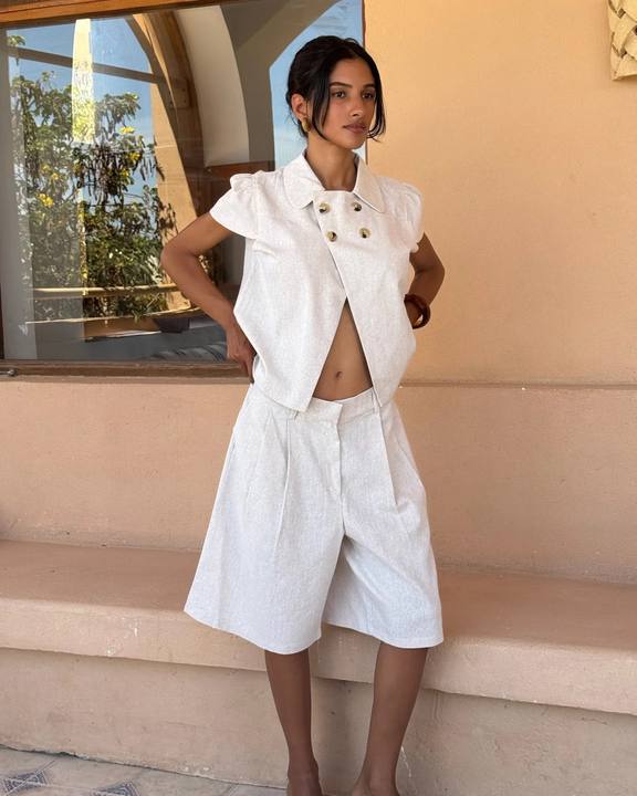 Dune Linen Jorts - Beige