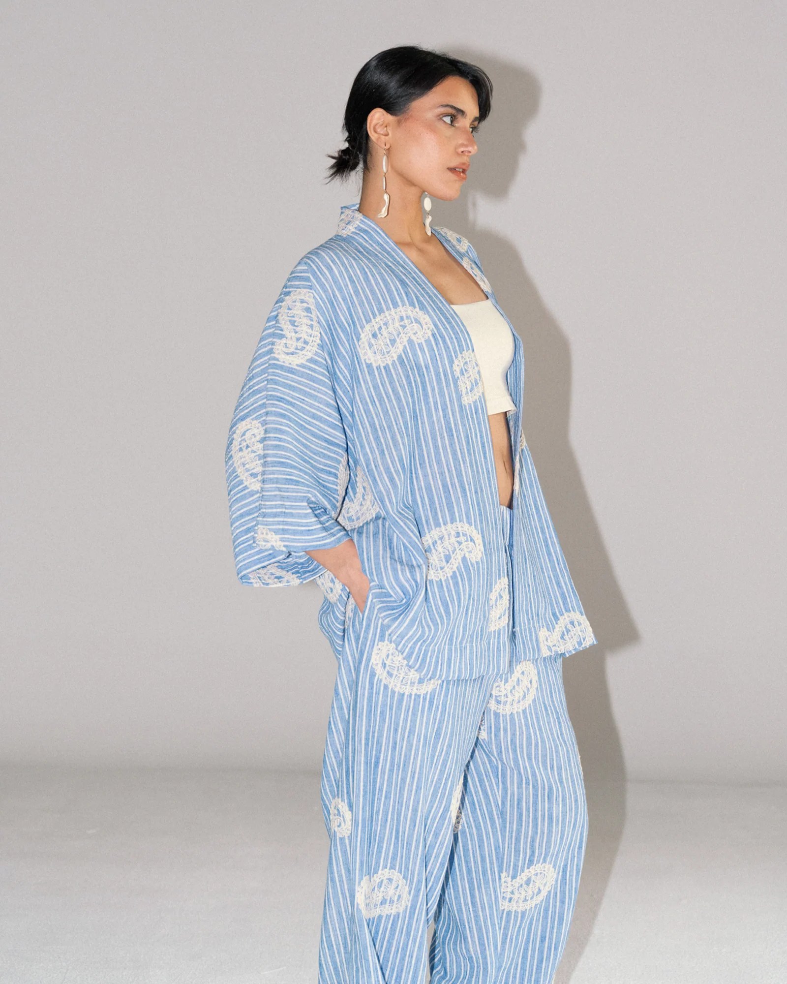 Paisley Mini Belted Kimono